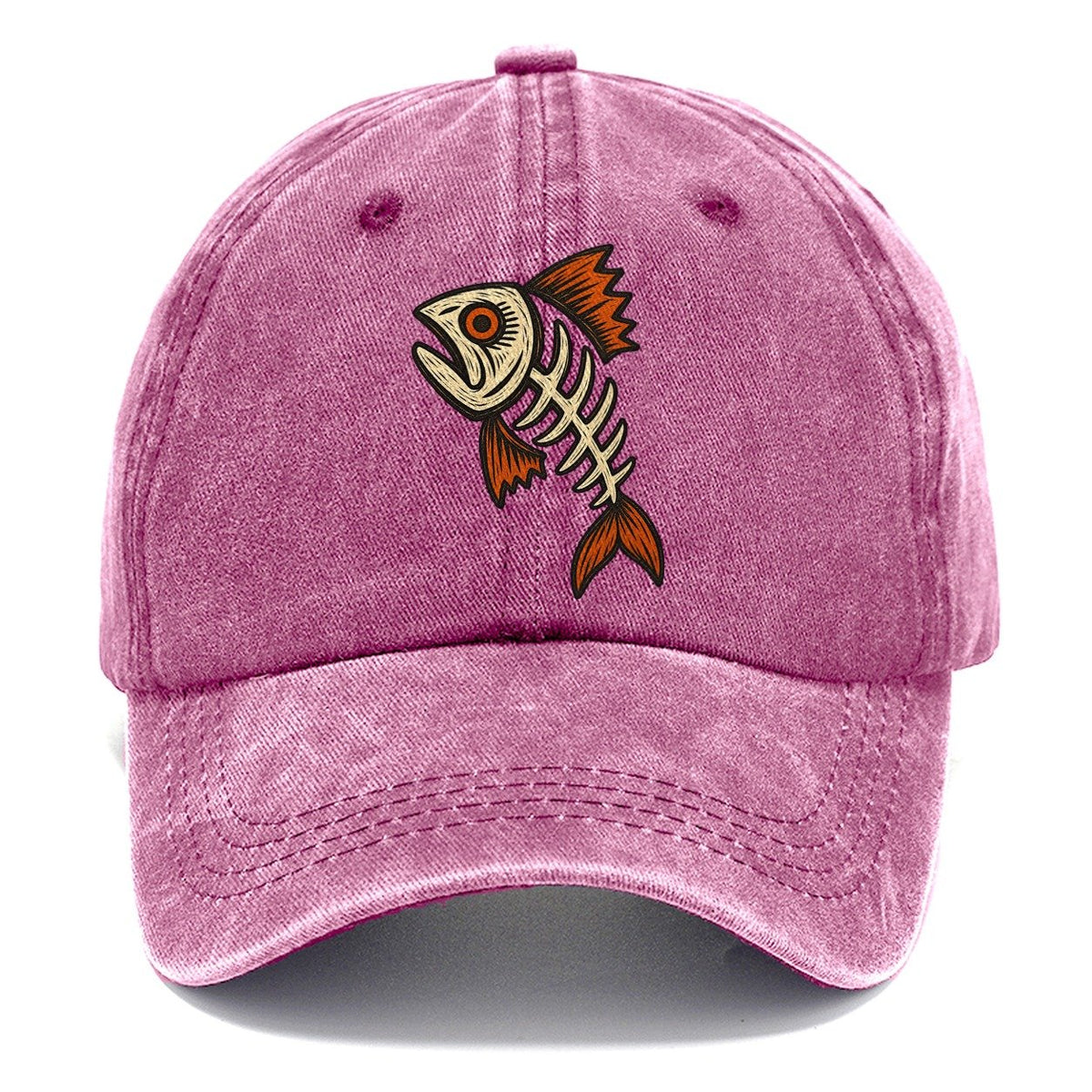 Fish Head Skeleton Classic Cap – Dusty Rose