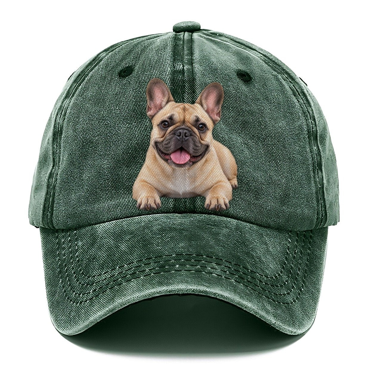 French Bulldog Lying Down Top Breeds Classic Cap – Forest Mist
