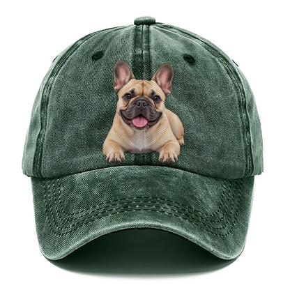 French Bulldog Lying Down Top Breeds Classic Cap – Forest Mist