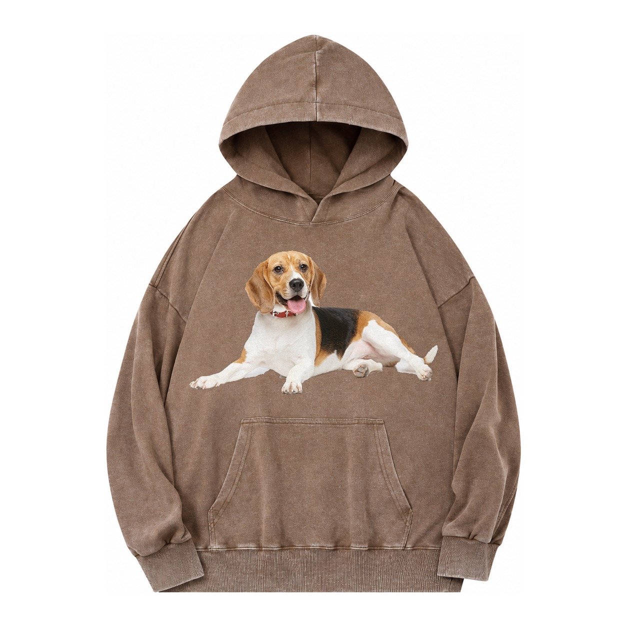 Beagle Vintage Washed Hoodie – Brown