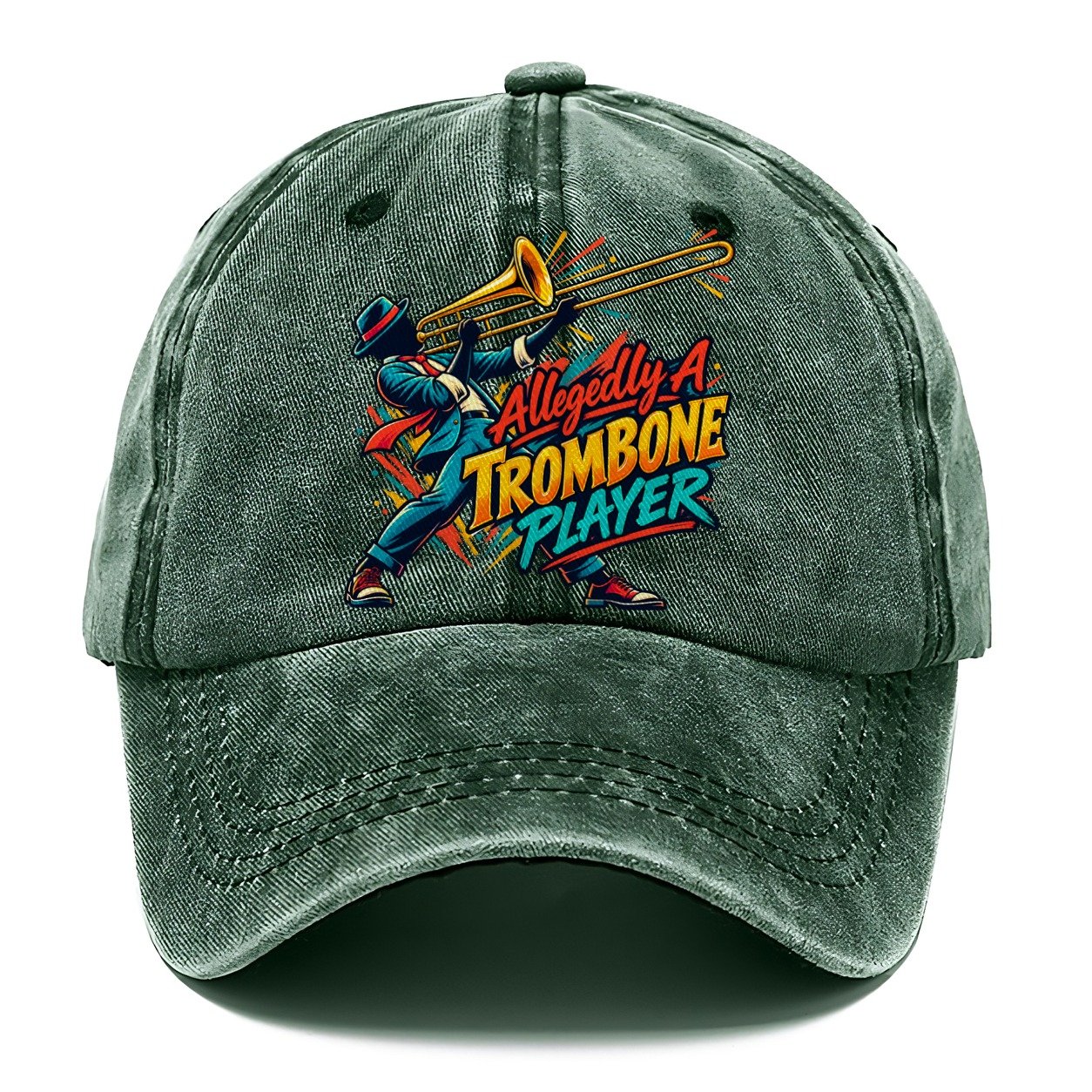 Allegedly A Trombone Player Music Instruments Classic Cap – Forest Mist