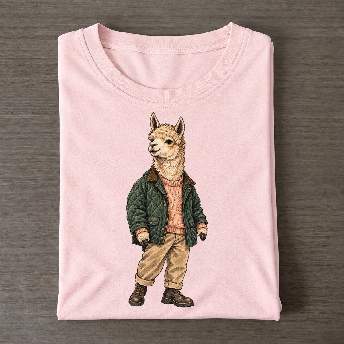 Alpaca Wardrobe Portrait Wild Wardrobe Portraits Classic T-shirt – Pink