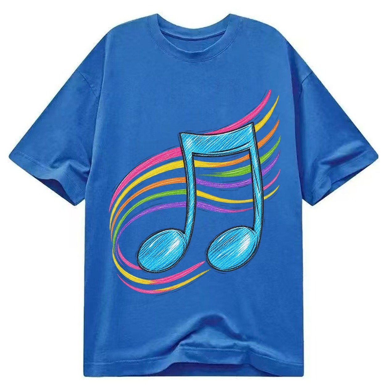 Musical Notes Headwear Classic T-shirt – Blue