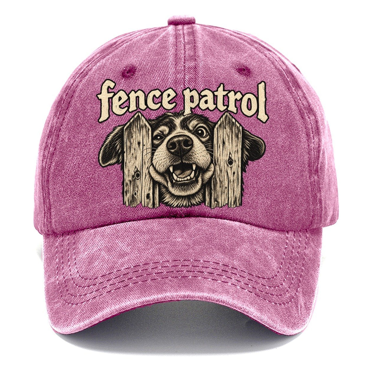 A Dog Head Pushed Through The Gap Between Two Fence Pickets Bark For Me Classic Cap – Dusty Rose