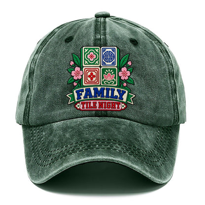 Family Tile Night Mahjong Game Night Classic Cap – Forest Mist