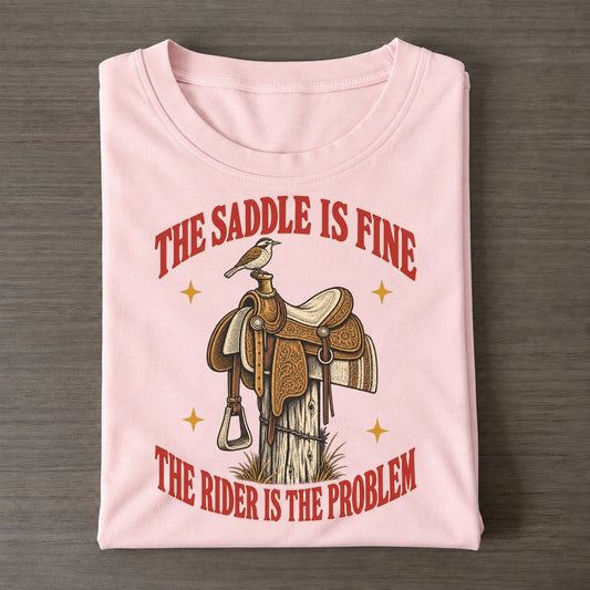 The Rider Is The Problem Unhinged Affirmations Classic T-shirt – Pink
