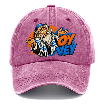 Oy Vey Drama Judaism Heritage Pop Art Classic Cap – Dusty Rose