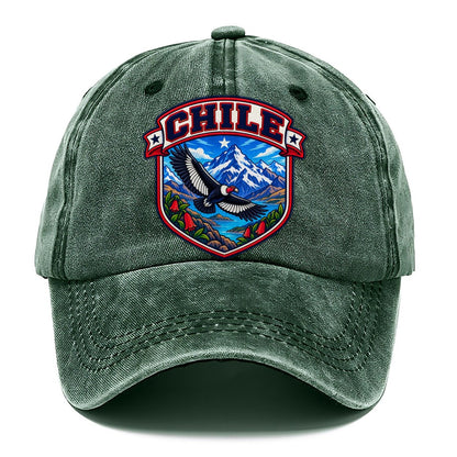 Chile Retro Badge Country Logos Classic Cap – Forest Mist