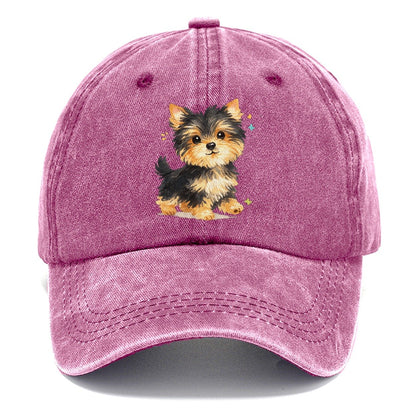 Yorkie Puppy with Sparkles Classic Cap – Dusty Rose