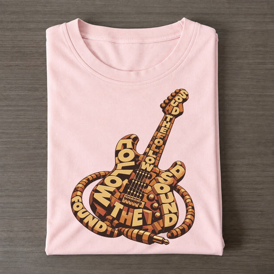 Guitar Cable Loop Letter Sculpture Classic T-shirt – Pink