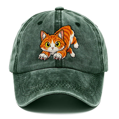 Manx Hopping Peeking Cats Classic Cap – Forest Mist