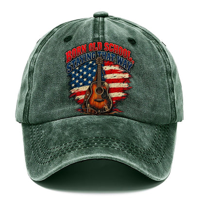 Born Old School Staying That Way Old Man Strong Classic Cap – Forest Mist