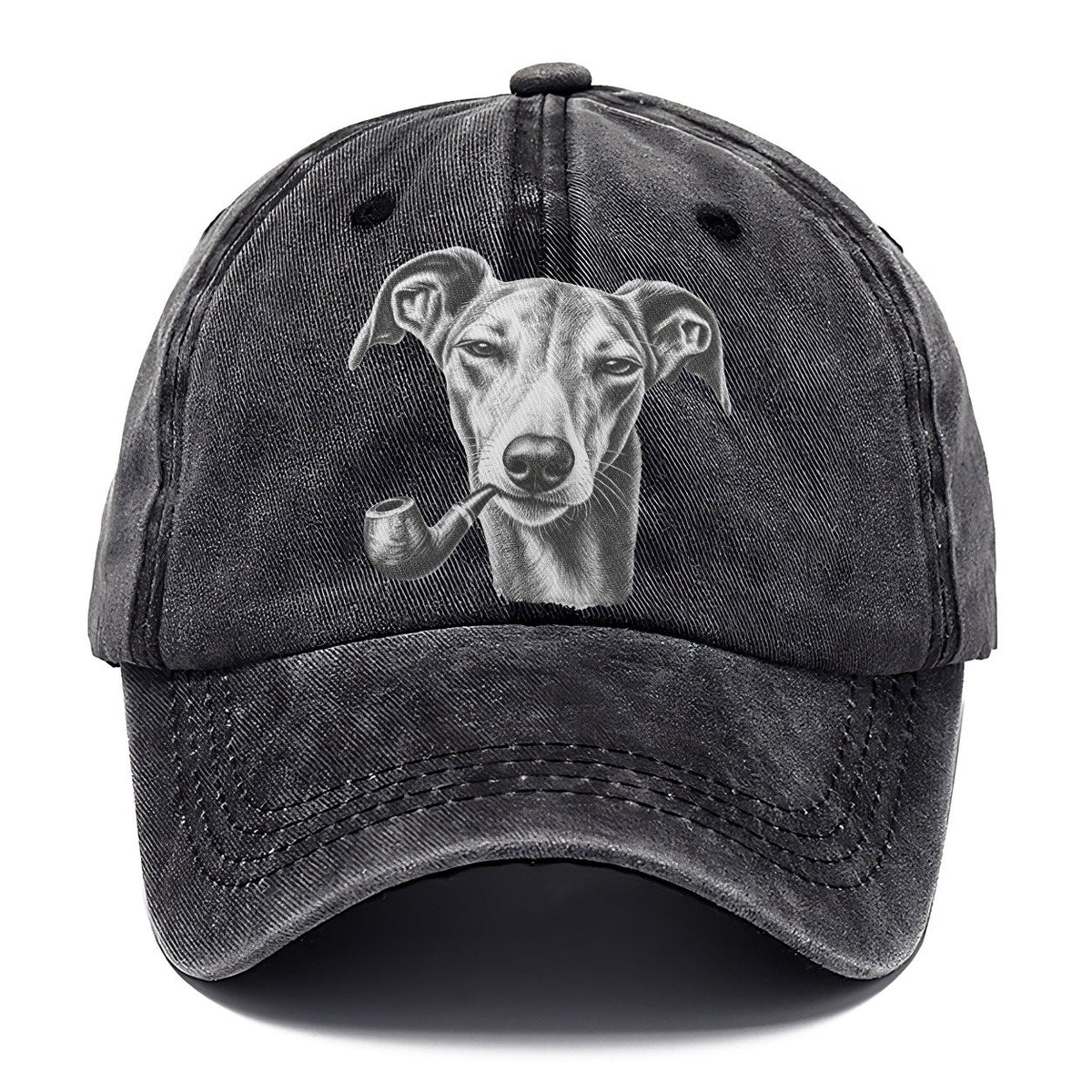 Greyhound A Classic Tobacco Pipe Smoking Dogs Smoking Dogs Portraits Classic Cap – Graphite