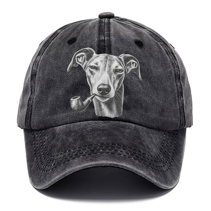 Greyhound A Classic Tobacco Pipe Smoking Dogs Smoking Dogs Portraits Classic Cap – Graphite