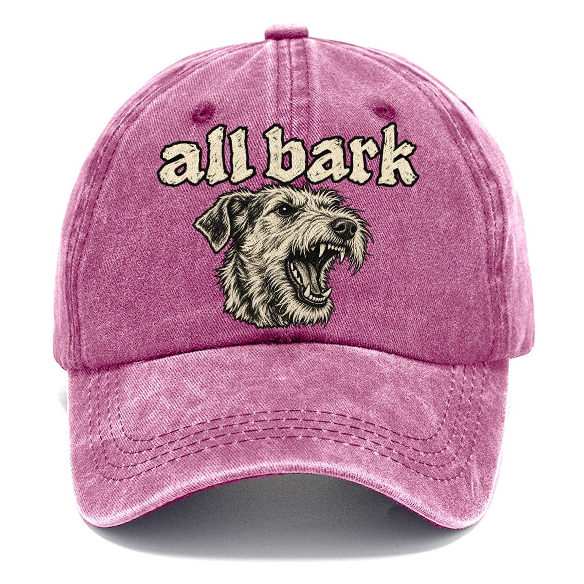 A Snarling Wire Haired Terrier Head In Three Quarter View Bark For Me Classic Cap – Dusty Rose