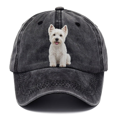 West Highland White Terrier Westie Sitting Top Breeds Classic Cap – Graphite