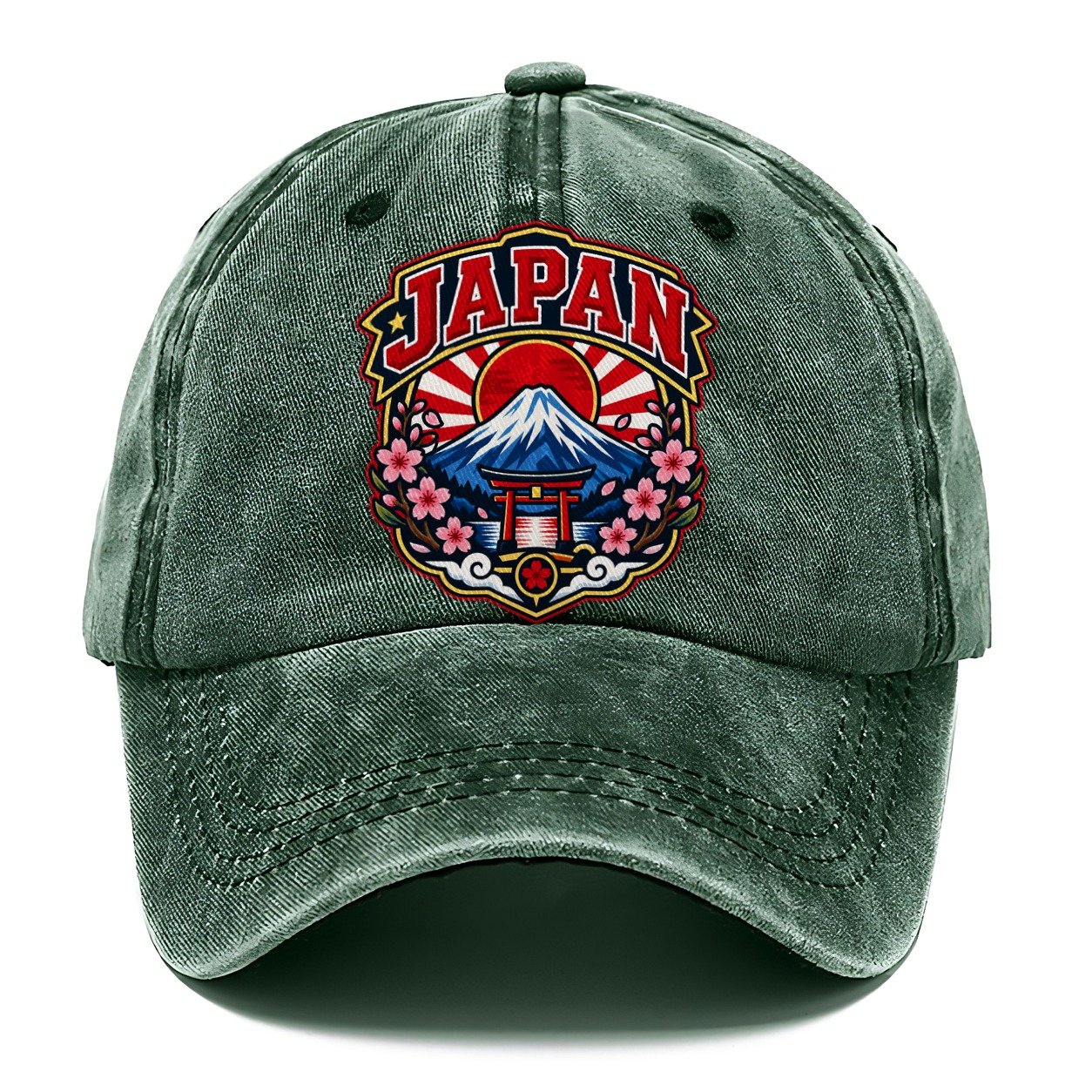 Japan Retro Badge Country Logos Classic Cap – Forest Mist