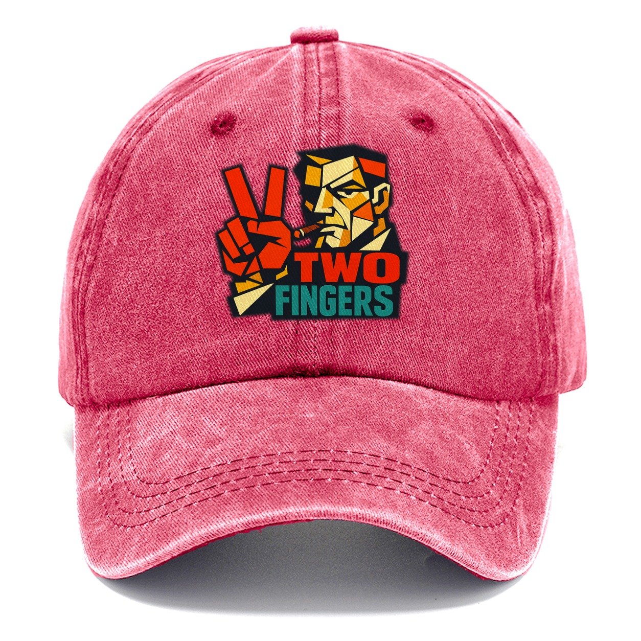 Close Portrait Man Indicating Pour Two Classic Cap – Pomegranate Blush