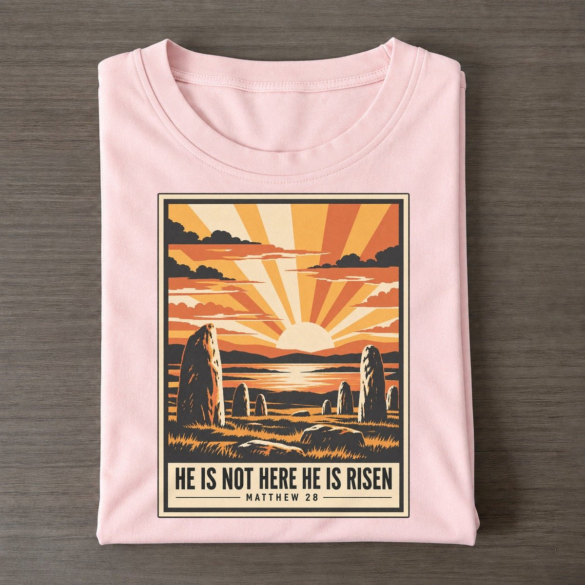 He Is Not Here Given Light Classic T-shirt – Pink