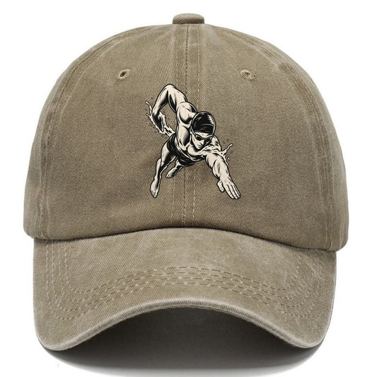Swimmer Freestyle Catch Global Sports Ink Figures Classic Cap – Warm Sand