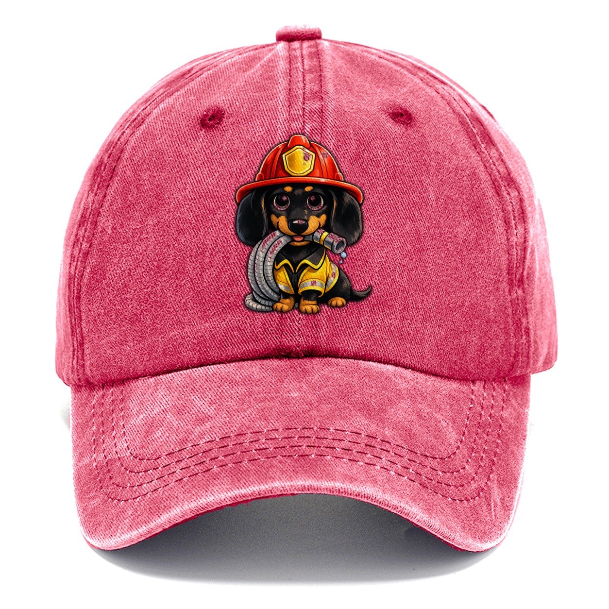 Dachshund Firefighter Classic Cap – Pomegranate Blush