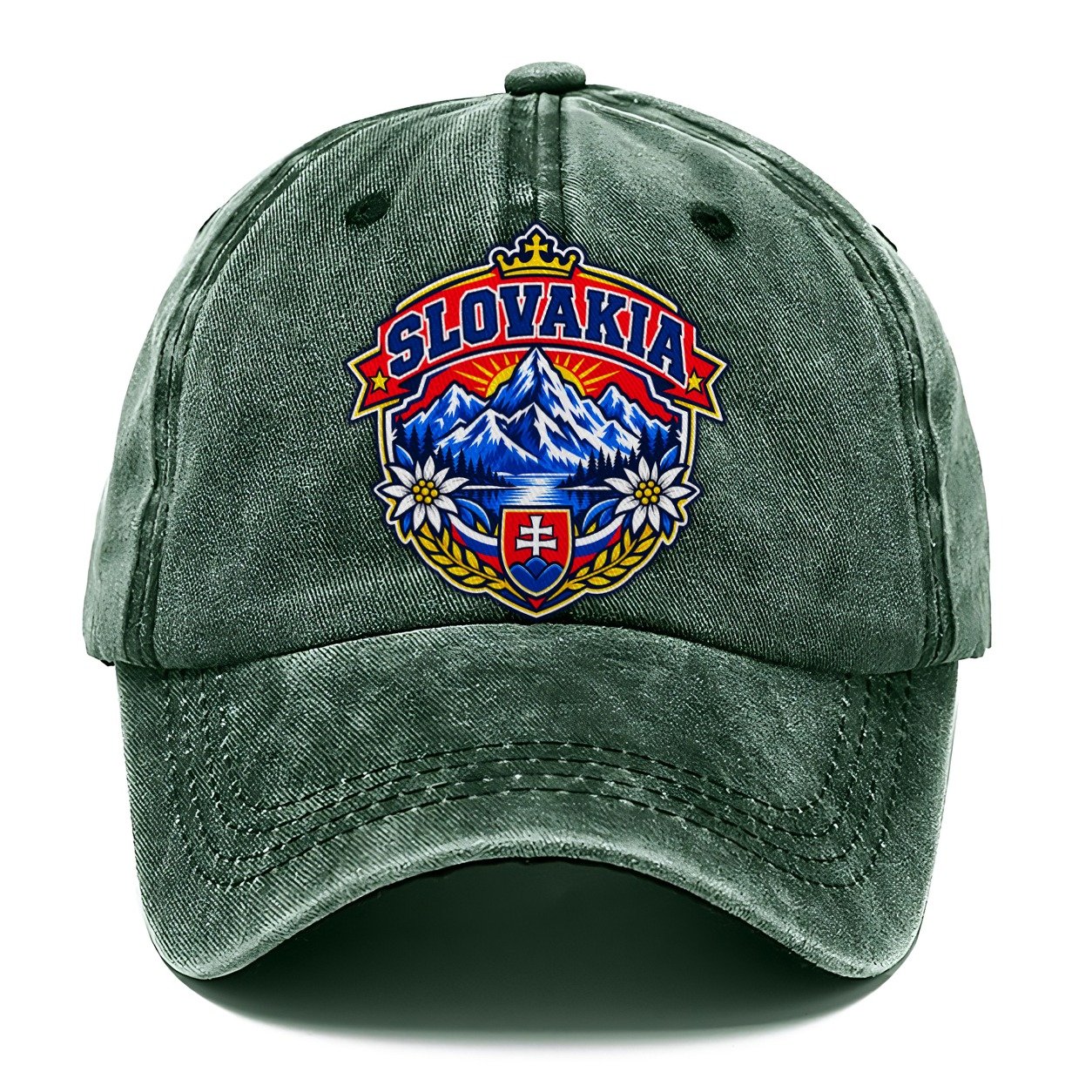 Slovakia Retro Badge Country Logos Classic Cap – Forest Mist