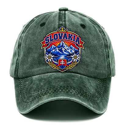 Slovakia Retro Badge Country Logos Classic Cap – Forest Mist