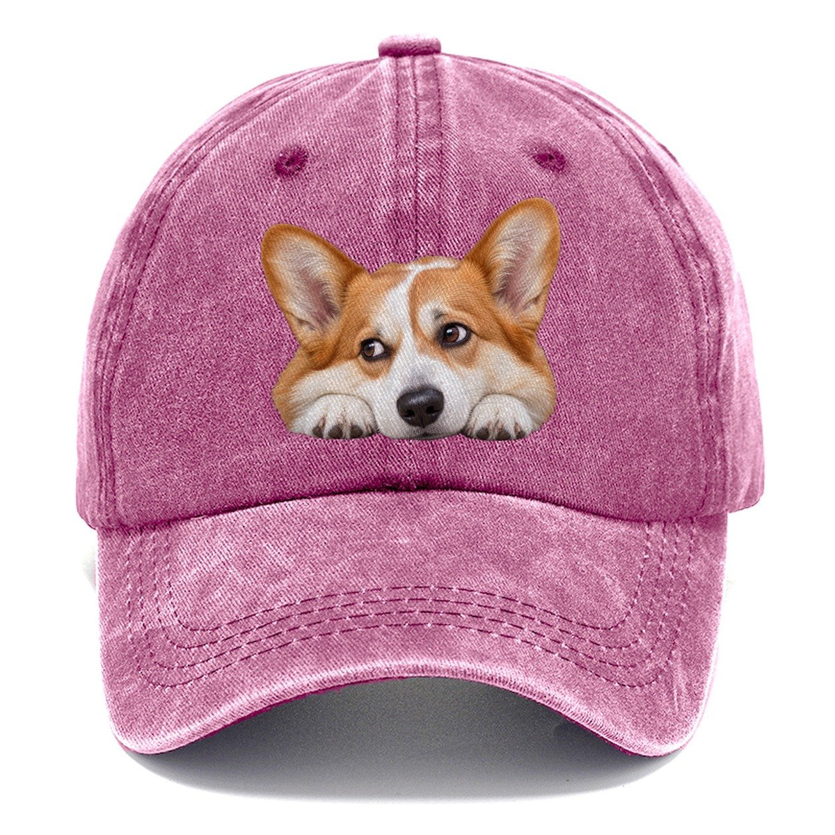 Corgi Resting Chin Character Club Classic Cap – Dusty Rose