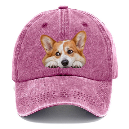 Corgi Resting Chin Character Club Classic Cap – Dusty Rose