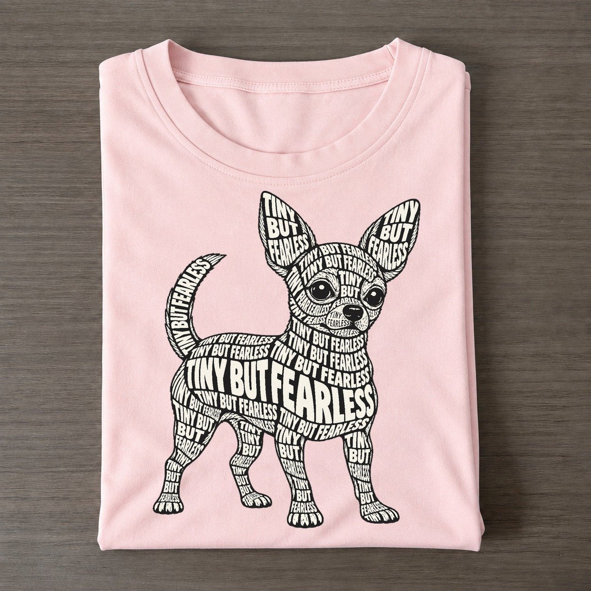 Tiny Dog Alert Phrase Silhouette Classic T-shirt – Pink
