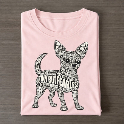 Tiny Dog Alert Phrase Silhouette Classic T-shirt – Pink