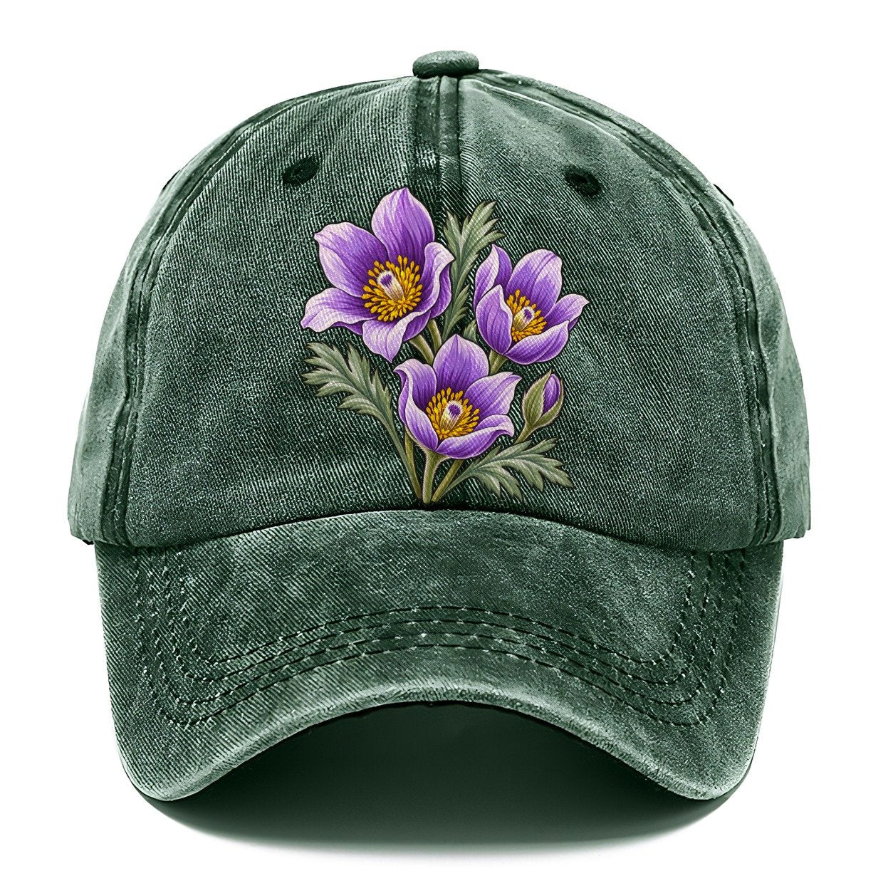 Manitoba Prairie Crocus Cluster Canada Cultural Icons Classic Cap – Forest Mist