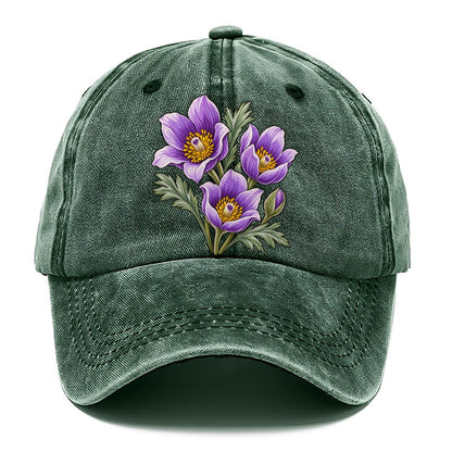 Manitoba Prairie Crocus Cluster Canada Cultural Icons Classic Cap – Forest Mist