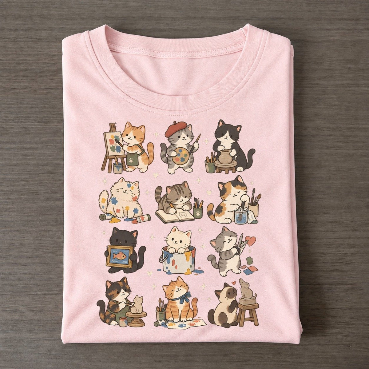 Art Studio Cat Club Classic T-shirt – Pink