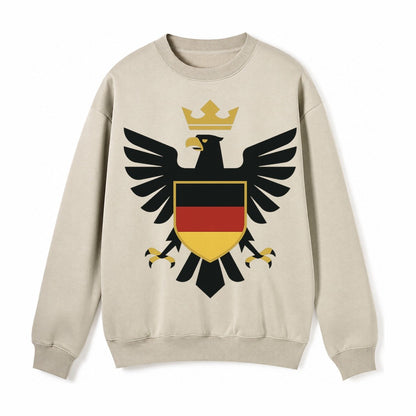 Germany Eagle Emblem Fleece Sweatshirt – Light Khaki