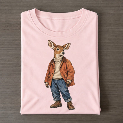 White Tailed Deer Wardrobe Portrait Wild Wardrobe Portraits Classic T-shirt – Pink