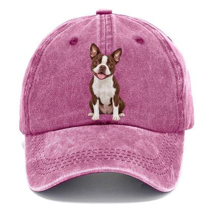 Brown Boston Terrier Classic Cap – Dusty Rose