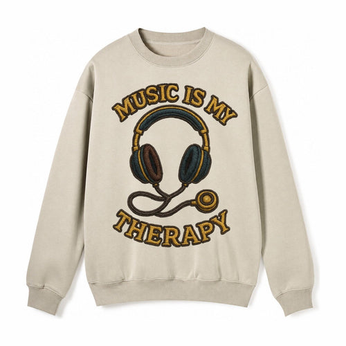 Music Is My Therapy Fleece Sweatshirt