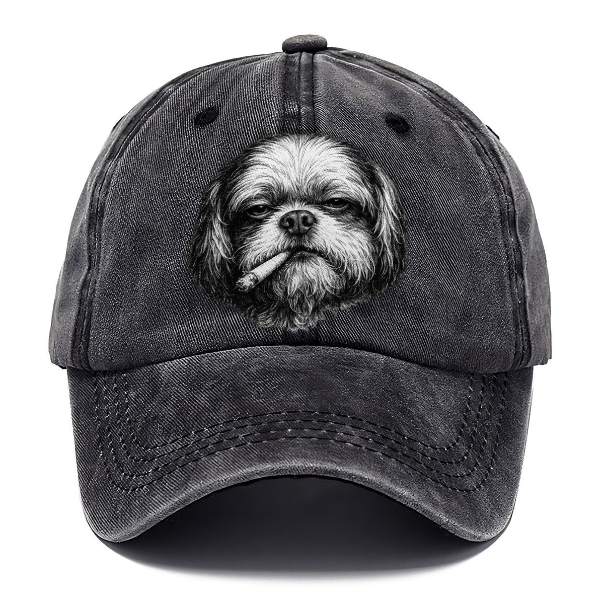Shih Tzu A Lit Cigarette Smoking Dogs Smoking Dogs Portraits Classic Cap – Graphite
