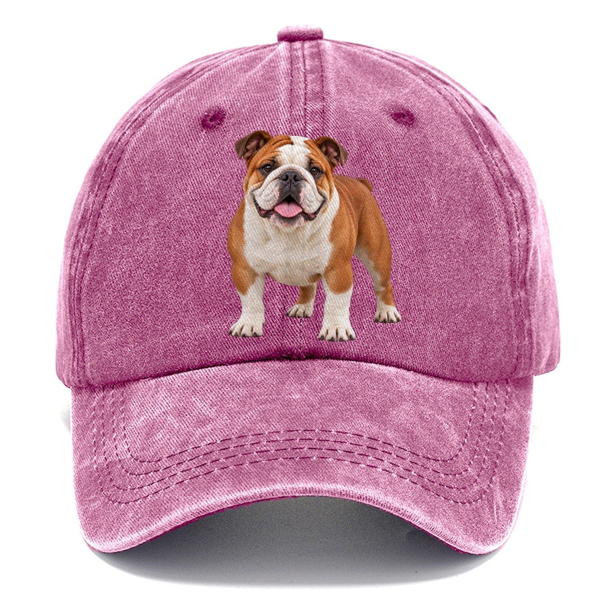 English Bulldog Standing Top Breeds Classic Cap – Dusty Rose
