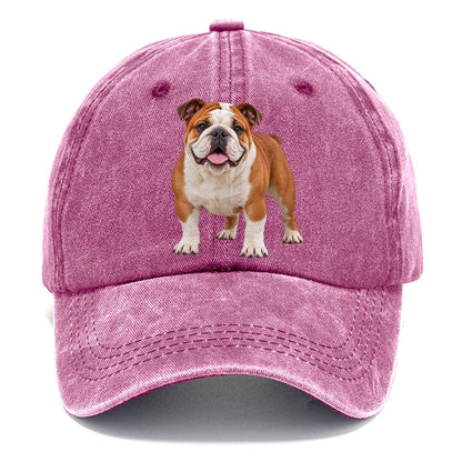 English Bulldog Standing Top Breeds Classic Cap – Dusty Rose