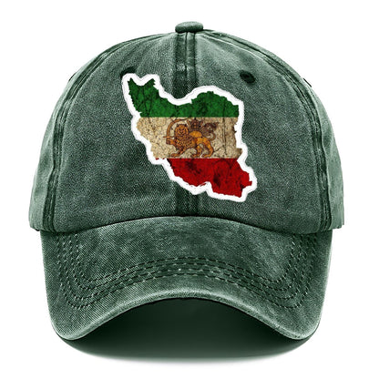 Iran Map Sticker Classic Cap – Forest Mist