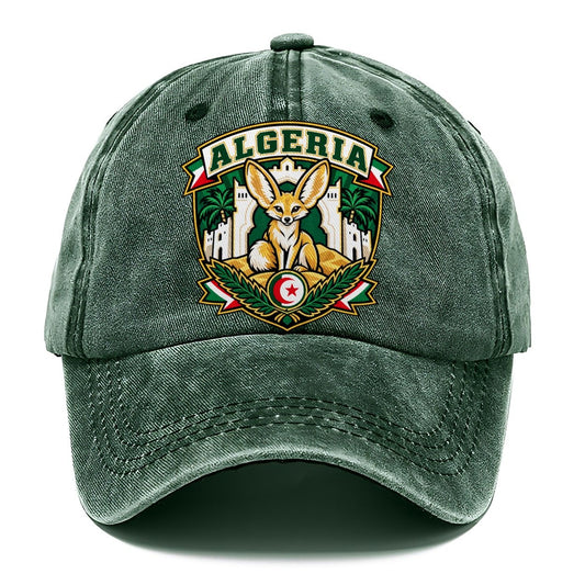Algeria Retro Badge Country Logos Classic Cap – Forest Mist
