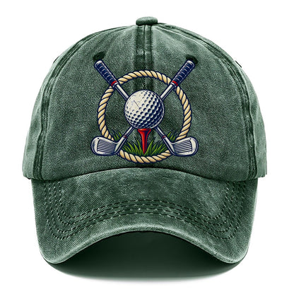 Crossed Clubs Crest Golf Life Classic Cap – Forest Mist