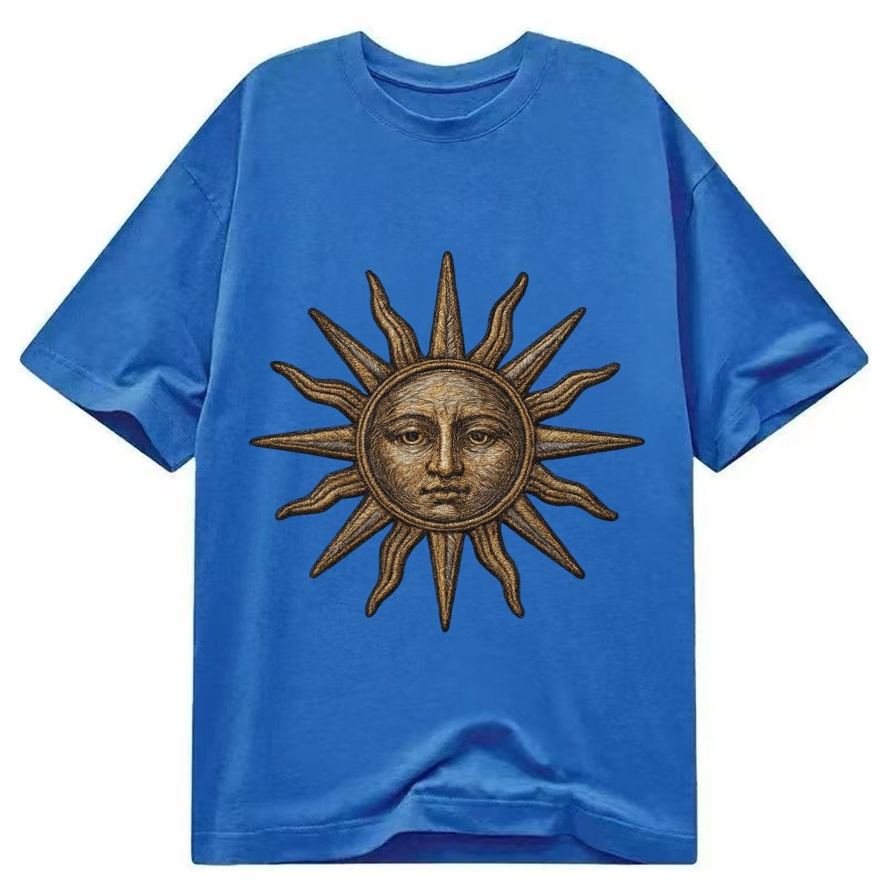 Sun Rays Vintage Sun With Radiating Beams Classic T-shirt – Blue