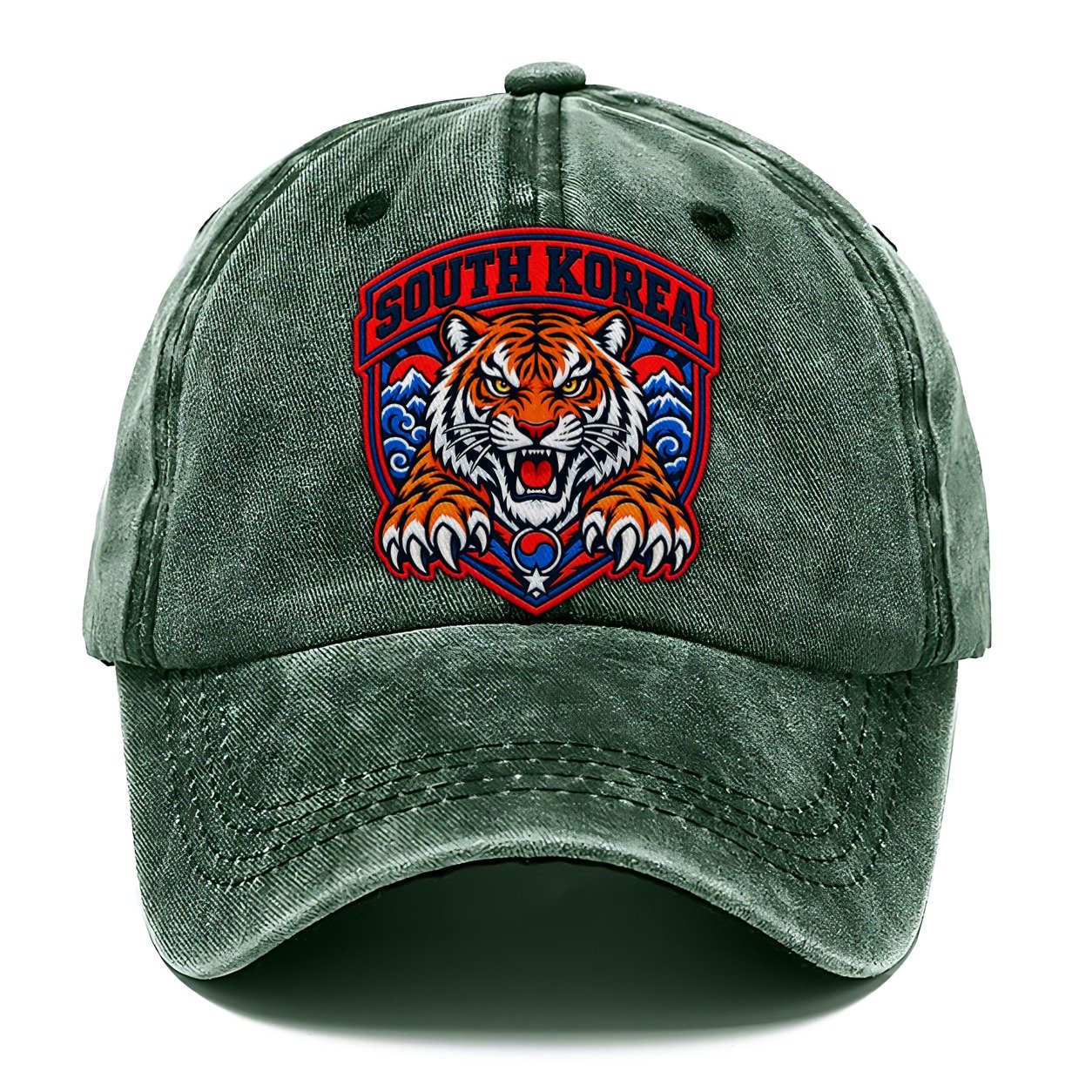 South Korea Retro Badge Country Logos Classic Cap – Forest Mist