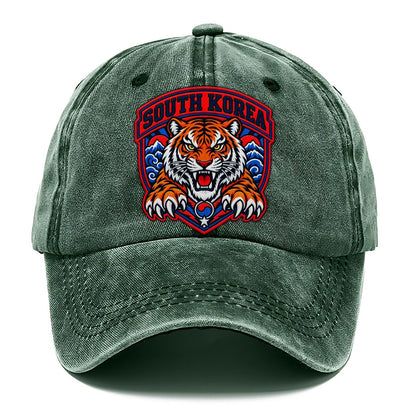 South Korea Retro Badge Country Logos Classic Cap – Forest Mist