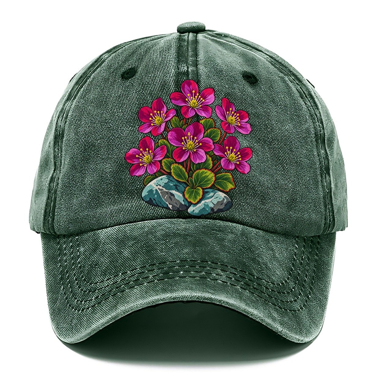 Nunavut Purple Saxifrage Canada Cultural Icons Classic Cap – Forest Mist