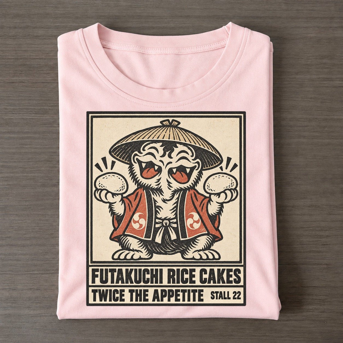 Futakuchi Rice Cakes Yokai Night Market Classic T-shirt – Pink