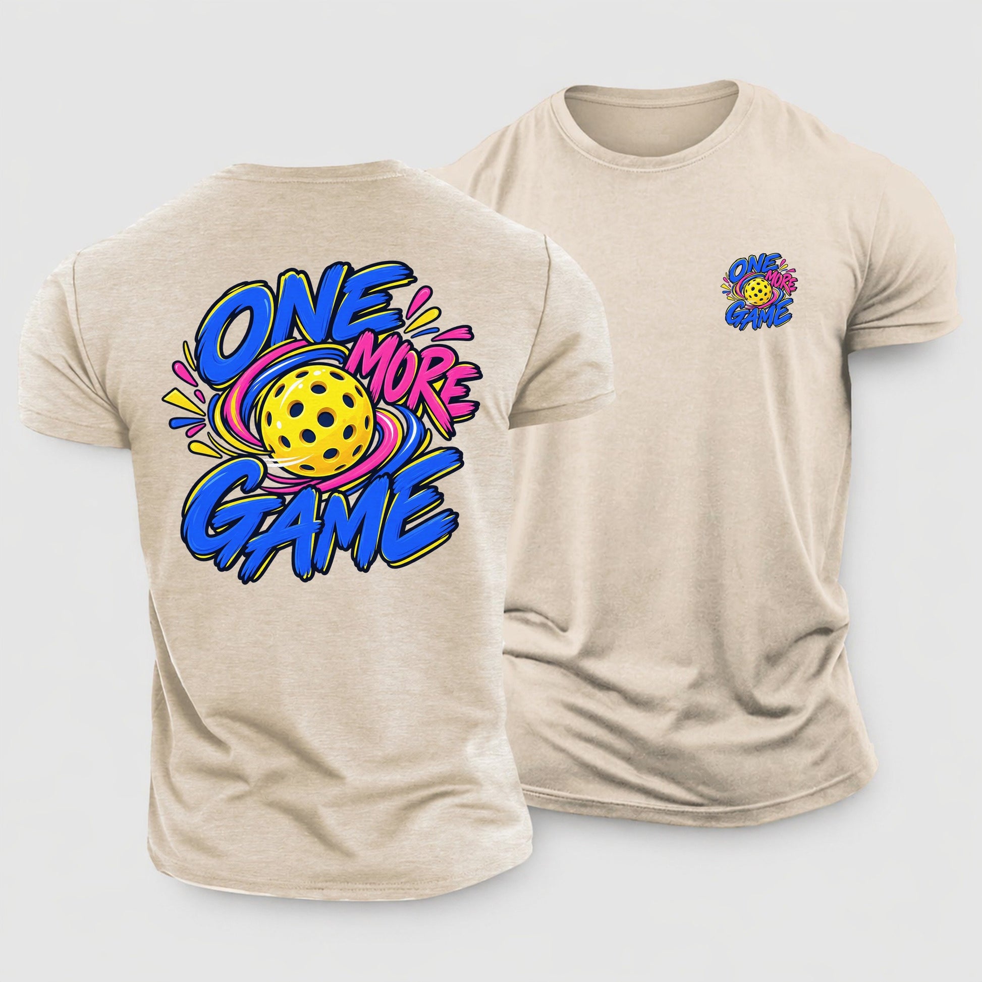One More Game Pickleball Life Cotton T-Shirt – Sand